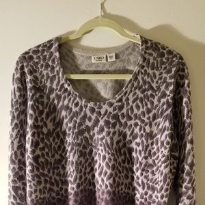 Grey Animal Print Sweater in Women